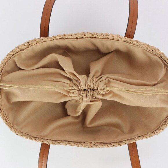 Versatile Straw Beach Shoulder Bag with Lining - 16.1' for All Occasions - Picture 7 of 7